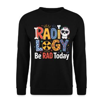 Radiologie Be RAD Heute - Unisex Pullover - Schwarz - Vorne - Alina (178cm) & Michal (187cm)