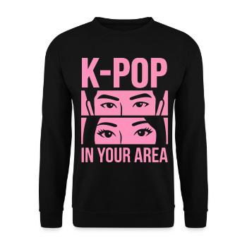 K-Pop Look Pink in Area - Unisex Sweatshirt - black - Front - Alina (178cm) & Michal (187cm)