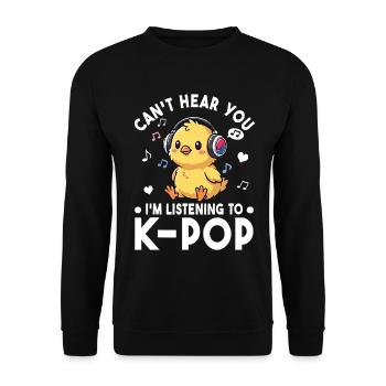 K-Pop Chick – Déclaration de fan de Sweet Music - Sweat-shirt Unisexe - noir - Devant - Alina (178cm) & Michal (187cm)