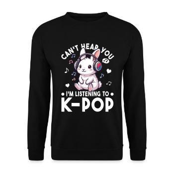 K-Pop Bunny – Déclaration de fan de Sweet Music - Sweat-shirt Unisexe - noir - Devant - Alina (178cm) & Michal (187cm)