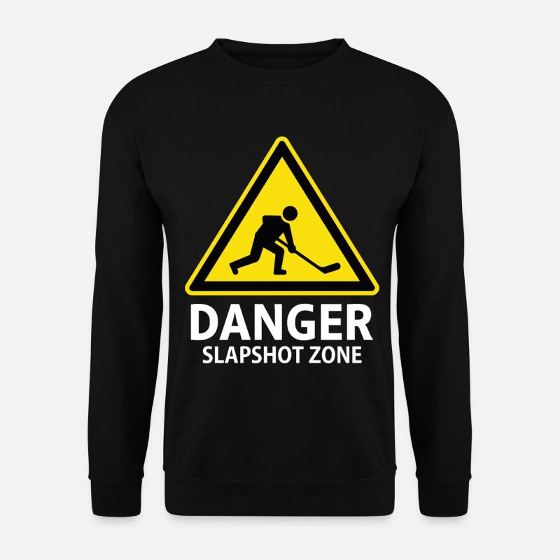 Danger Slapshot Zone Eishockey Warnschild - Unisex Sweatshirt - black