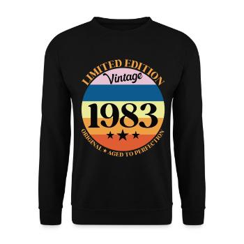 1983 Vintage Birthday Gift 83 Birthday - Unisex Sweatshirt - black - Front - Alina (178cm) & Michal (187cm)