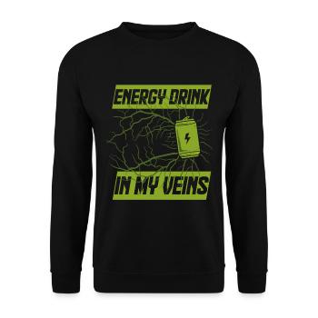 Energy Drink In My Veins - Unisex Sweatshirt - black - Front - Alina (178cm) & Michal (187cm)