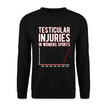Testicular Injuries In Womens Sport Unwearable - Unisex Sweatshirt - black - Front - Alina (178cm) & Michal (187cm)