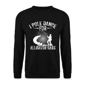  Alligator Gar Fishing Season Rod Reel Alligator - Unisex Sweatshirt - black - Front - Alina (178cm) & Michal (187cm)