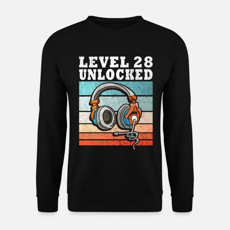Level 28 Unlocked Headphone Motif - Unisex Sweatshirt - black