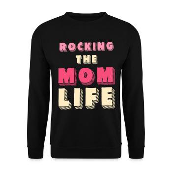Rocking the Mom Life Shirt - Unisex Sweatshirt - black - Front - Alina (178cm) & Michal (187cm)