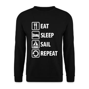 Eat Sleep Sail Repeat - Sailing Sailboat - Unisex Sweatshirt - black - Front - Alina (178cm) & Michal (187cm)