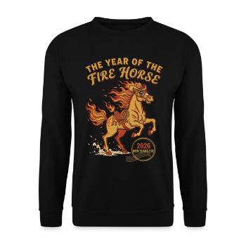 La célébration de l’Année du Cheval de Feu 2026 - Sweat-shirt Unisexe - noir - Devant - Alina (178cm) & Michal (187cm)