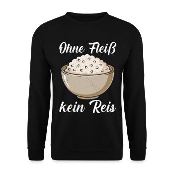 Kochen OHNE FLEISS KEIN REIS Kocher Lustiges - Unisex Pullover - Schwarz - Vorne - Alina (178cm) & Michal (187cm)