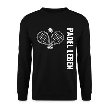 Padel Player PADEL LIFE Padel Racket Fun - Unisex Sweatshirt - black - Front - Alina (178cm) & Michal (187cm)