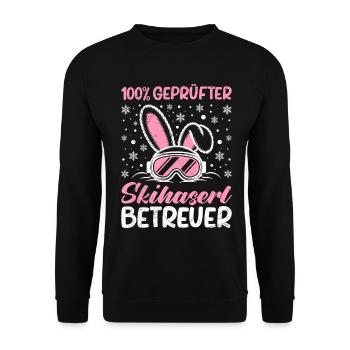 Skieur 100 % SUPERVISEUR SKIEUR CERTIFIÉ DRÔLE - Sweat-shirt Unisexe - noir - Devant - Alina (178cm) & Michal (187cm)