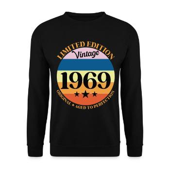 1969 Vintage Birthday Gift 69 Birthday - Unisex Sweatshirt - black - Front - Alina (178cm) & Michal (187cm)