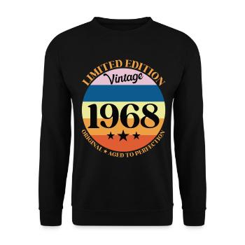 1968 Vintage Birthday Gift 68 Birthday - Unisex Sweatshirt - black - Front - Alina (178cm) & Michal (187cm)