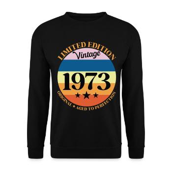1973 Anniversaire Vintage Cadeau d'Anniversaire 73 - Sweat-shirt Unisexe - noir - Devant - Alina (178cm) & Michal (187cm)