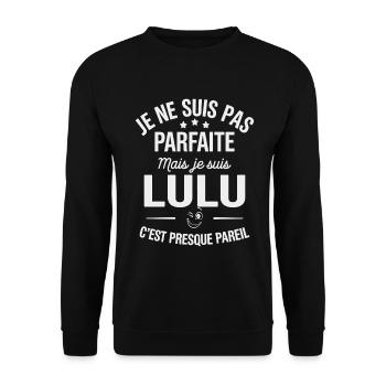 PAS PARFAITe MAIS lulu Presque Pareil - Sweat-shirt Unisexe - noir - Devant - Alina (178cm) & Michal (187cm)