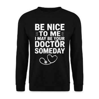 Be Nice To Me Doctor Tee - Unisex Sweatshirt - black - Front - Alina (178cm) & Michal (187cm)