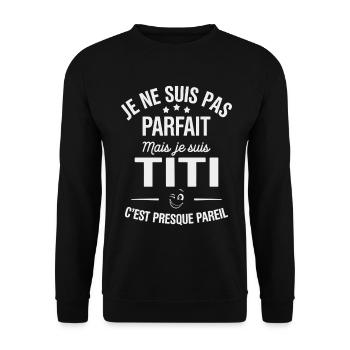 NOT PERFECT BUT TITI ALMOST THE SAME - Unisex Sweatshirt - black - Front - Alina (178cm) & Michal (187cm)