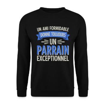 ein großer Freund Außergewöhnlicher Sponsor - Unisex Pullover - Schwarz - Vorne - Alina (178cm) & Michal (187cm)