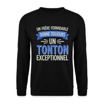 Un frère formidable un tonton exceptionnel - Sweat-shirt Unisexe - noir - Devant - Alina (178cm) & Michal (187cm)