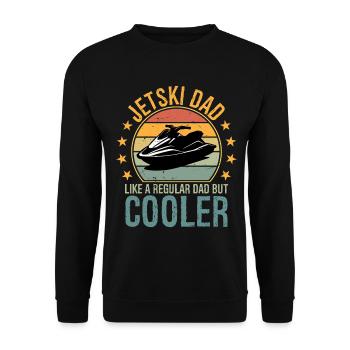 Vintage Retro Jet Ski Dad Like A Regular jetski - Unisex Pullover - Schwarz - Vorne - Alina (178cm) & Michal (187cm)
