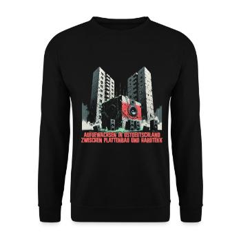 Hardtekk Tekke Ostdeutschland Plattenbau - Unisex Sweatshirt - black - Front - Alina (178cm) & Michal (187cm)
