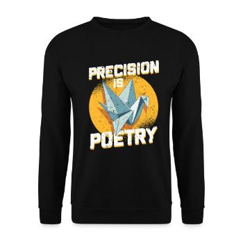 Origami Precision Is Poetry - Unisex Sweatshirt - black - Front - Alina (178cm) & Michal (187cm)