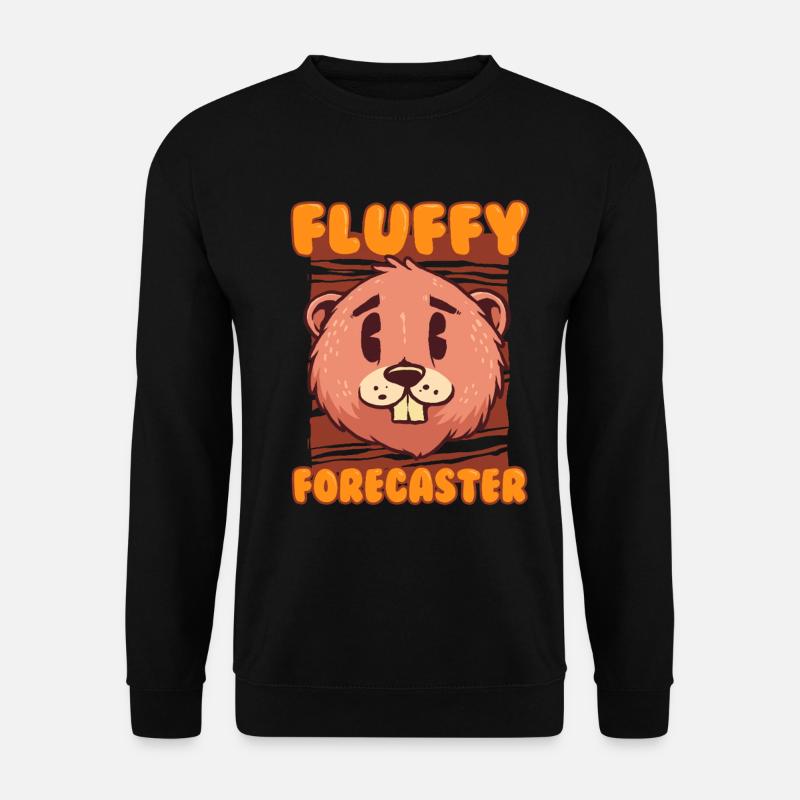Groundhog Day Groundhog Fluffy Forecaster - Unisex Sweatshirt - black