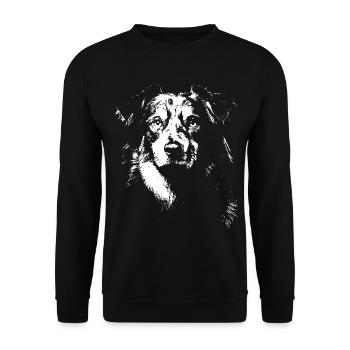 Australian Shepherd Unique T-Shirt - Unisex Pullover - Schwarz - Vorne - Alina (178cm) & Michal (187cm)