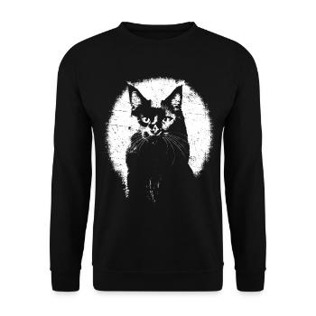 Maine Coon T-shirt – big cat majestic cat - Unisex Sweatshirt - black - Front - Alina (178cm) & Michal (187cm)