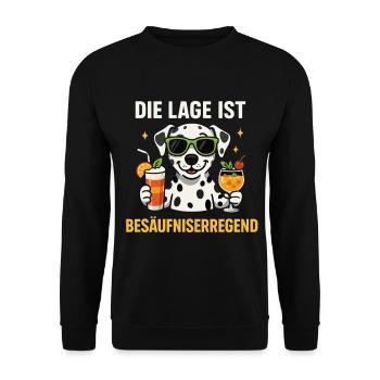 besäufniserregende lage hund, party cocktail shirt - Unisex Pullover - Schwarz - Vorne - Alina (178cm) & Michal (187cm)