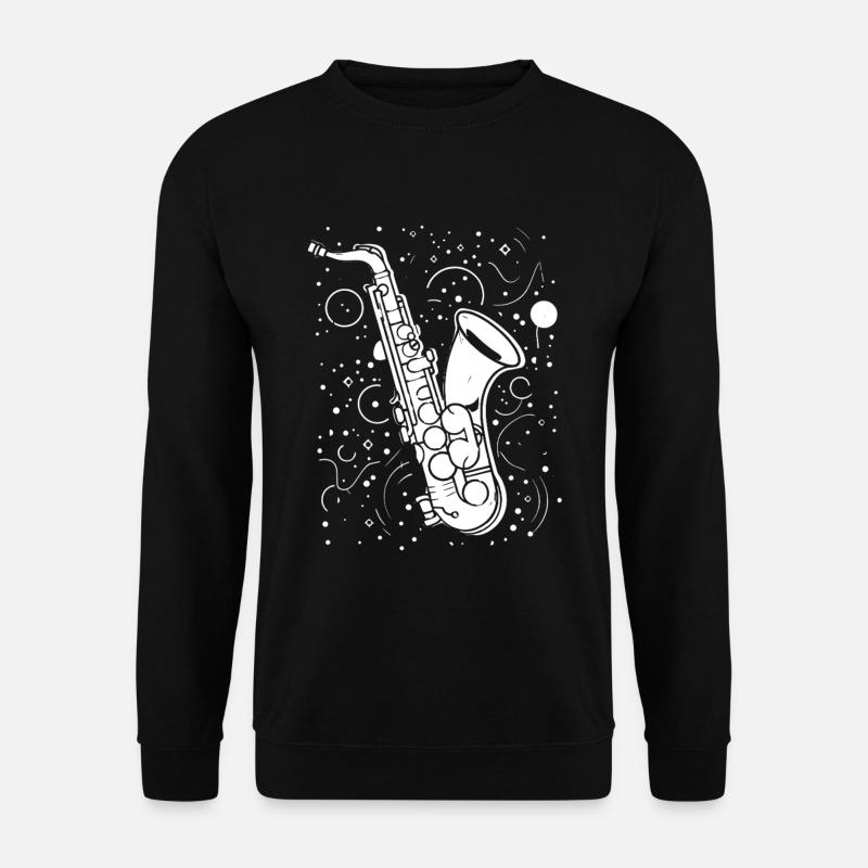Saxophone Drawing - Unisex Sweatshirt - black