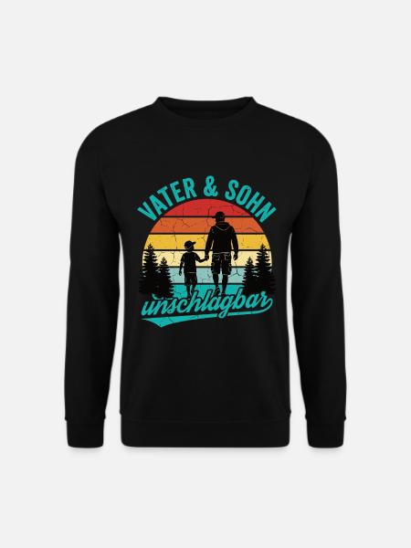 Father & Son Unbeatable – Emotional Retro Design - Unisex Sweatshirt - black
