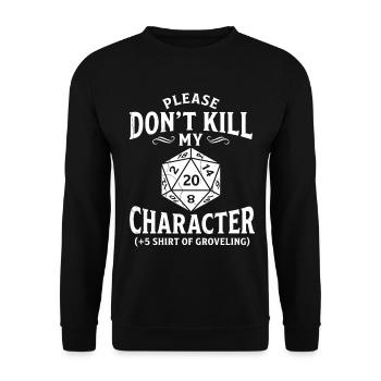 Character Rescue: (+5 Shirt of Begging) - Unisex Sweatshirt - black - Front - Alina (178cm) & Michal (187cm)
