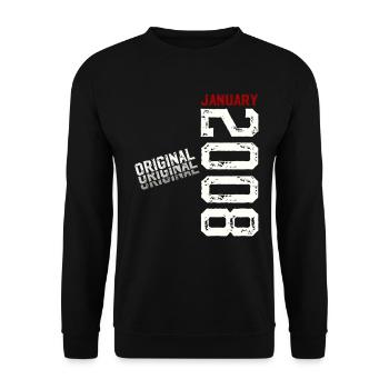 18th Birthday Original January 2008 - Unisex Sweatshirt - black - Front - Alina (178cm) & Michal (187cm)