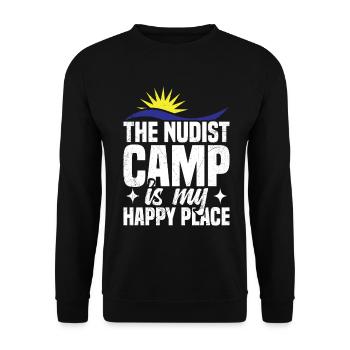 Naturismus Nudismus-Symbol Freiheitsliebhaber Nudistencamp - Unisex Pullover - Schwarz - Vorne - Alina (178cm) & Michal (187cm)