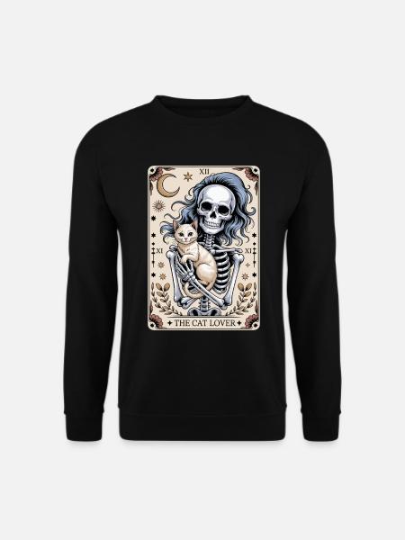 The Cat Lover Tarot Card - Unisex Sweatshirt - black