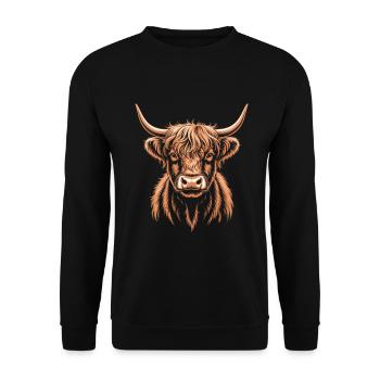 Scottish Highland cattle - Unisex Sweatshirt - black - Front - Alina (178cm) & Michal (187cm)