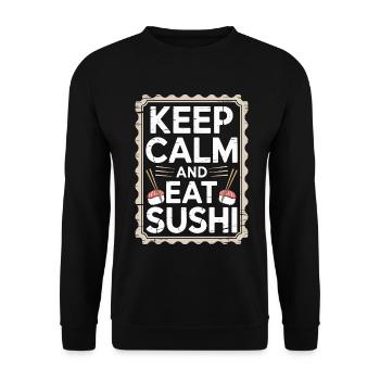 Sushi Reste calme et mange des sushis Amoureux de la cuisine japonaise - Sweat-shirt Unisexe - noir - Devant - Alina (178cm) & Michal (187cm)