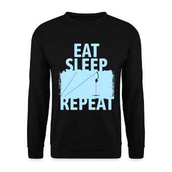 Ankerlift | Eat Sleep Lift Repeat | Skiing - Unisex Sweatshirt - black - Front - Alina (178cm) & Michal (187cm)