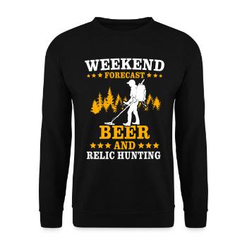 Relic Seeker Metal Detector - Unisex Sweatshirt - black - Front - Alina (178cm) & Michal (187cm)
