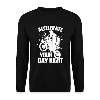 Accelerate Your Day Right - Unisex Sweatshirt - black - Front - Alina (178cm) & Michal (187cm)
