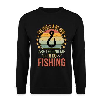 Fishing Gifts Funny Fisherman - Unisex Sweatshirt - black - Front - Alina (178cm) & Michal (187cm)