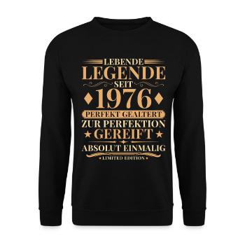 50 Years Perfectly Aged 1976 Vintage - Unisex Sweatshirt - black - Front - Alina (178cm) & Michal (187cm)