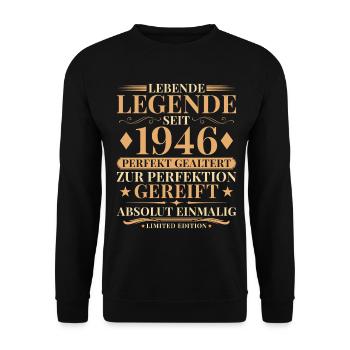 80 Years Perfectly Aged 1946 Vintage - Unisex Sweatshirt - black - Front - Alina (178cm) & Michal (187cm)