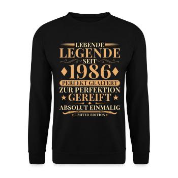 40 ans parfaitement maturé millésime 1986 - Sweat-shirt Unisexe - noir - Devant - Alina (178cm) & Michal (187cm)