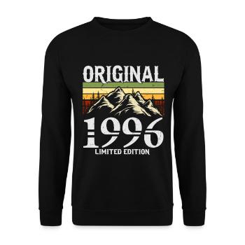 1996 Vintage Birthday Retro Gift - Unisex Sweatshirt - black - Front - Alina (178cm) & Michal (187cm)