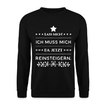 Lass Mich! Ich muss mich da reinsteigern. Gamer - Unisex Pullover - Schwarz - Vorne - Alina (178cm) & Michal (187cm)