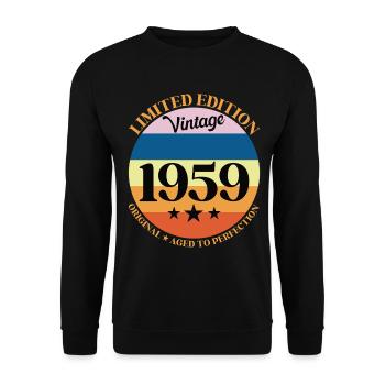 1959 Vintage Birthday Gift 59 Birthday - Unisex Sweatshirt - black - Front - Alina (178cm) & Michal (187cm)