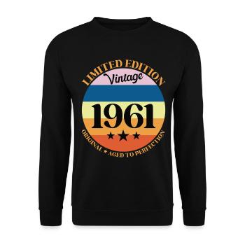 1961 Anniversaire Vintage Cadeau d'Anniversaire 61 - Sweat-shirt Unisexe - noir - Devant - Alina (178cm) & Michal (187cm)